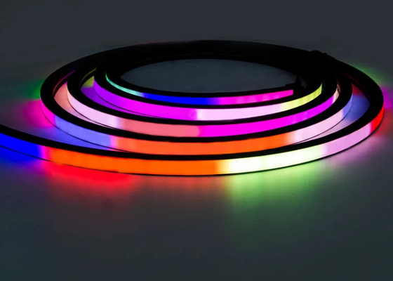 12V 24V Ευέλικτο RGB LED Neon Light 16x16mm 20x20mm Μαύρο χρώμα