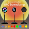 Απομακρυσμένο έλεγχο Σύγχρονη Φωτογραφία Αλλαγή χρώματος Ηλιοβασίλεμα Φως USB Ρέινμποου Projector Lamps Led Projection Floor Lamp