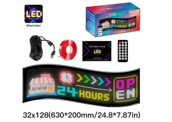 32*128 LED διαφημιστικές πινακίδες Πίνακα κινουμένων σχεδίων Πίνακα LED με τηλεχειριστήριο εφαρμογής