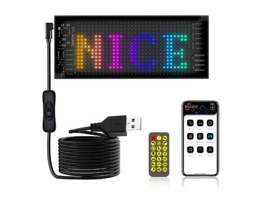 Ευέλικτο LED Πίνακα 16*32 App Control Προγραμματιζόμενο μήνυμα περιστροφή οθόνης Ευέλικτο LED Πίνακα αυτοκινήτου