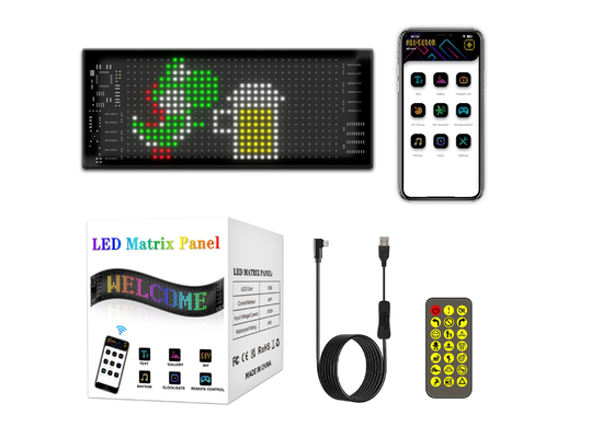 Ευέλικτο LED Πίνακα 16*32 App Control Προγραμματιζόμενο μήνυμα περιστροφή οθόνης Ευέλικτο LED Πίνακα αυτοκινήτου