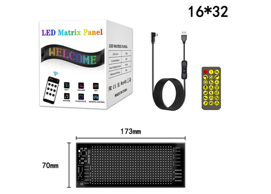 Ευέλικτο LED Πίνακα 16*32 App Control Προγραμματιζόμενο μήνυμα περιστροφή οθόνης Ευέλικτο LED Πίνακα αυτοκινήτου