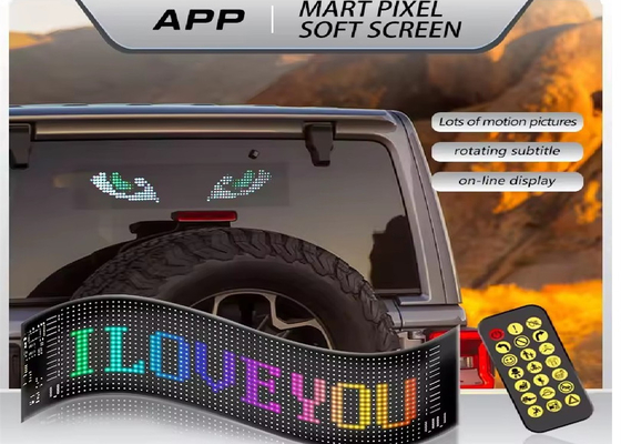 Προγραμματιζόμενο DIY scrolling text 5V USB ασύρματο έλεγχο RGB ευέλικτο LED σήμα αυτοκινήτου για διαφήμιση