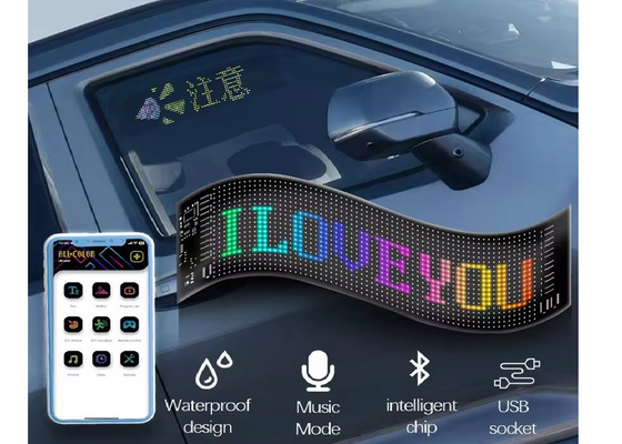 Ελέγχος APP Ευέλικτη οθόνη LED περιστροφή Προσαρμοσμένου μηνύματος κειμένου Πίνακα σήματος LED οθόνη ψηφιακή για αυτοκίνητο