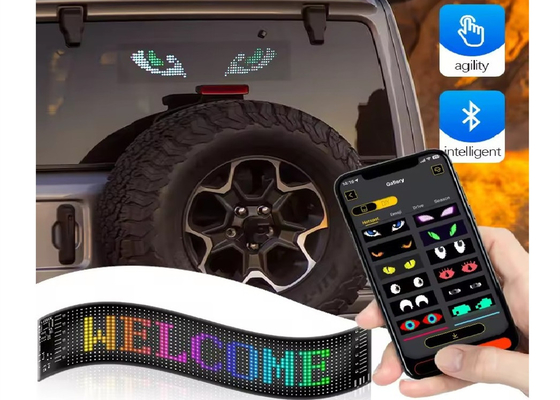 Ελέγχος APP Ευέλικτη οθόνη LED περιστροφή Προσαρμοσμένου μηνύματος κειμένου Πίνακα σήματος LED οθόνη ψηφιακή για αυτοκίνητο