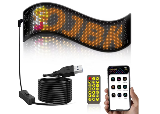 Pixel RGB Led Ευέλικτη Εμφάνιση Εφαρμογή Bluetooth Διαφημιστική οθόνη αυτοκινήτου Αυτοκινήτου Ip65 Αδιάβροχη μαλακή ψηφιακή οθόνη