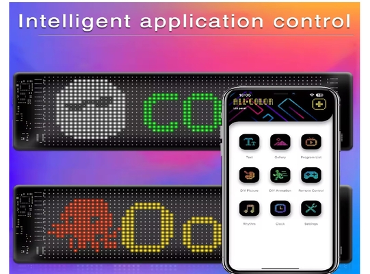 Pixel RGB Led Ευέλικτη Εμφάνιση Εφαρμογή Bluetooth Διαφημιστική οθόνη αυτοκινήτου Αυτοκινήτου Ip65 Αδιάβροχη μαλακή ψηφιακή οθόνη