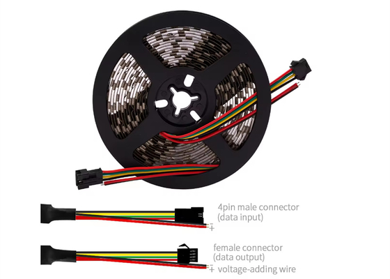 DC12V ψηφιακή διπλή γραμμή σήματος LED ταινία ευέλικτη ταινία WS2815 SMD5050 IP20 60led 60Pixel RGB WS2815b IC