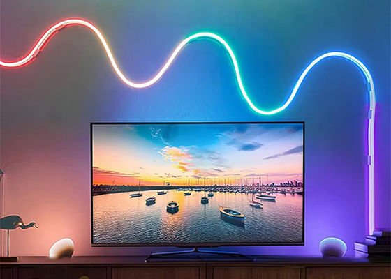 5M Πλήρες χρώμα RGB Led Neon Ευέλικτο Σιλικόνιο Περιβαλλοντικό Φωτεινό Strip Smart DIY Ψηφιακό Running Strip Φωτεινό Σετ TUYA APP