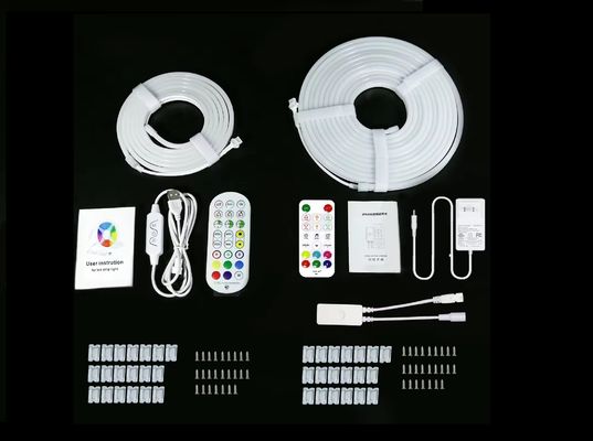 5M Πλήρες χρώμα RGB Led Neon Ευέλικτο Σιλικόνιο Περιβαλλοντικό Φωτεινό Strip Smart DIY Ψηφιακό Running Strip Φωτεινό Σετ TUYA APP