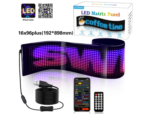 Προσαρμοσμένο κείμενο Pattern Animation LED Matrix Panel για διαφήμιση Προώθηση Εμφάνιση RGB Χρώμα APP έξυπνη εσωτερική οθόνη LED