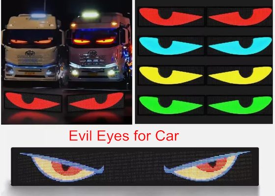 5VDC USB / 2A Super Truck Demon Eye LED μαλακή οθόνη APP προγραμματισμός Bluetooth οθόνη διαφήμισης αυτοκινήτων κακά μάτια