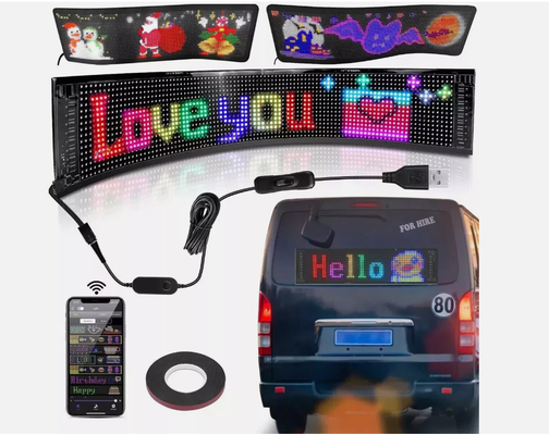 5VDC USB / 2A Super Truck Demon Eye LED μαλακή οθόνη APP προγραμματισμός Bluetooth οθόνη διαφήμισης αυτοκινήτων κακά μάτια