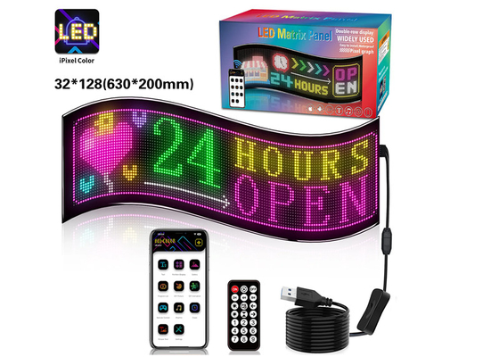 32*128 LED διαφημιστικές πινακίδες Πίνακα κινουμένων σχεδίων Πίνακα LED με τηλεχειριστήριο εφαρμογής