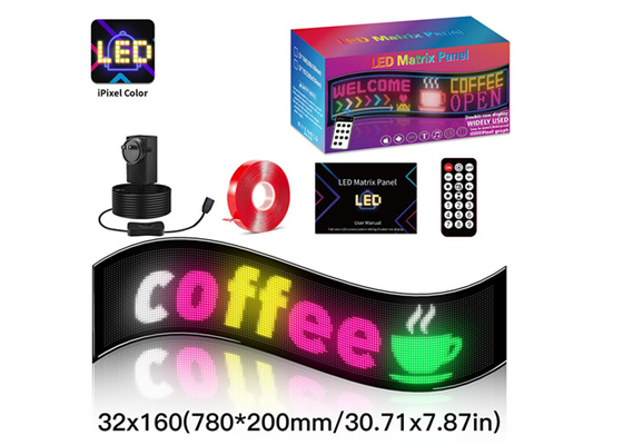 32*160 Πλήρες χρώμα διπλή σειρά διακίνησης LED σήμα φωτός για αυτοκίνητο LED διαφημιστικό σήμα παράθυρο οθόνης