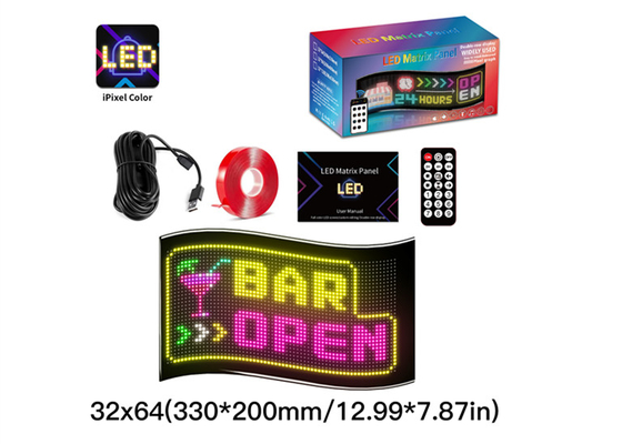 32*64 Car Truack Led Matrix Pixel Panel Diy RGB App+Remote Control Προγραμματιζόμενο Διάβολο Μάτι Δείκτη Φωτός