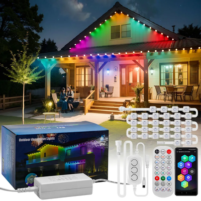 Φωτισμός Χριστουγεννιάτικου Σπιτιού Pixel Light 2024 RGB Προγραμματιζόμενο Σχήμα LED Αδιάβροχο IP65 για Διακόσμηση Γιορτών