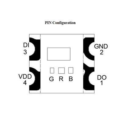 WS2812C Διανοητικός έλεγχος LED Ενσωματωμένη πηγή φωτός με γωνία θέασης 180 μοίρες